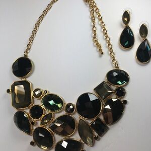Joan Rivers Gold and Black Geometric Necklace